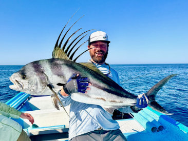 Roosterfish catch in Baja